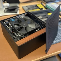 The storage host with its case open